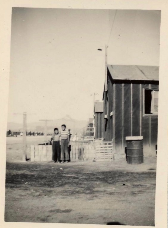 John Tomoyoshi Sasaki and Fred Yoshitomo Sasaki, age twelve. War Relocation Authority (WRA) relocation camp, Heart Mountain, Wyoming, c.